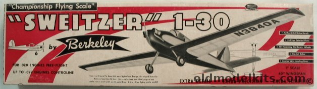 Berkeley 1/12 Sweitzer 1-30 - For R/C or Free Flight, 4-18 295 plastic model kit